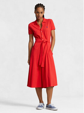 Polo Ralph Lauren Polo Ralph Lauren Sukienka koszulowa Btn Polo Drs 211913304002 Czerwony Regular Fit