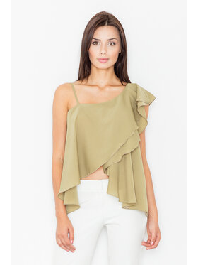 FIGL FIGL Bluzka M479 Khaki Regular Fit