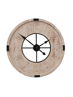 MIAhome MIAhome Zegar ścienny ∅70 cm SHABBY drewniany Beżowy