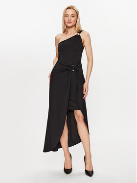 DKNY DKNY Koktel haljina P3ED8SKM Crna Slim Fit