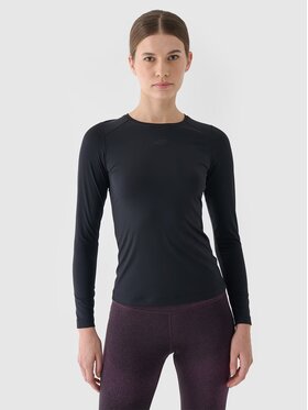 4F 4F Longsleeve 4FWAW24TFLOF276-20S Czarny Slim Fit