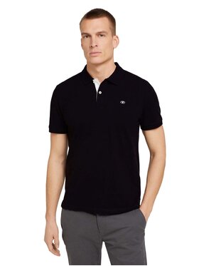 Tom Tailor Tom Tailor Тениска с яка и копчета 1027713 Черен Regular Fit