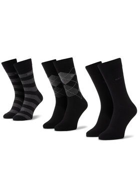 QUAZI QUAZI Set od 3 para muških visokih čarapa QZ-SOCKS-65-04-MEN-006 Crna