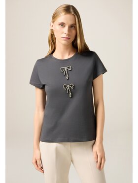 Oltre Oltre T-Shirt G039J004503N023 Szary Regular Fit