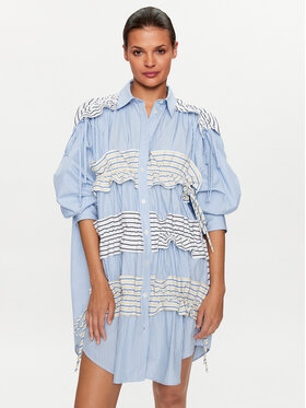 MSGM MSGM Krekla kleita 3441MDA01Y 237010 Zils Regular Fit