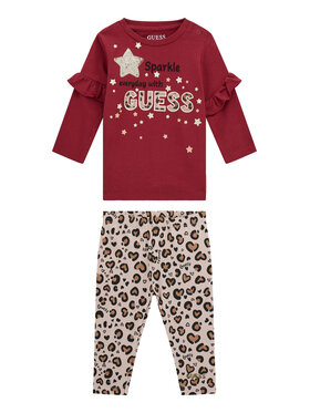 Guess Guess Trenirka komplet H5BW07 KAVN4 Bordo rdeča Regular Fit