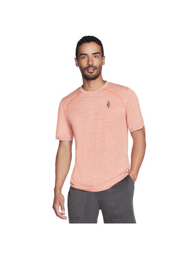 Skechers Skechers T-Shirt Skechers On the Road Tee Pomarańczowy Regular Fit