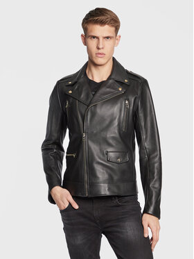 Boss Boss Kurtka skórzana 50494272 Czarny Regular Fit