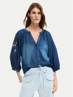 Desigual Desigual Teksasärk 26SWBW16 Tumesinine Relaxed Fit