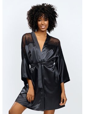 DKaren Lingerie DKaren Lingerie Szlafrok Femi Czarny