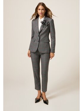 Oltre Oltre Marynarka Q797R204603N0Z3 Szary Slim Fit