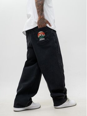 Jigga Wear Jigga Wear Jeansy Góry bagy luźne szerokie 130761 Czarny Baggy Fit