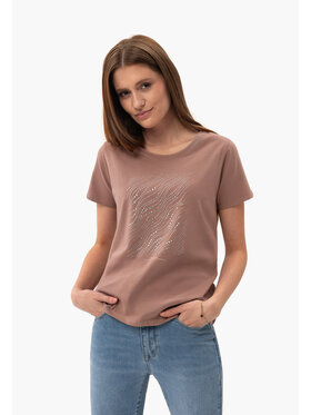 Volcano Volcano T-Shirt T-PRESTO Brązowy Regular Fit