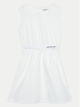 Calvin Klein Jeans Calvin Klein Jeans Лятна рокля Minimalistic IG0IG02470 Бял Regular Fit