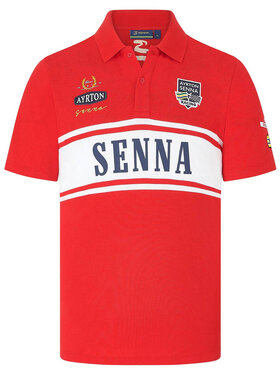 Ayrton Senna Collection Ayrton Senna Collection Polo Ayrton Senna F1 Legacy Czerwony Regular Fit