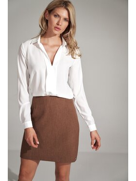 FIGL FIGL Sukně M723 Hnědá Regular Fit