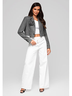 Ombre Ombre Marynarka LW-BLZB-0100 Szary Regular Fit