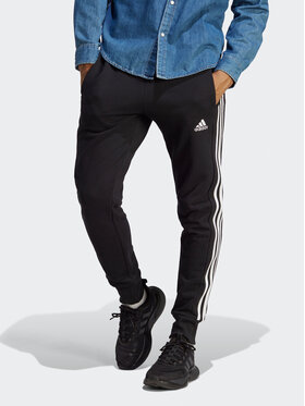 adidas adidas Pantalon jogging Essentials French Terry Tapered Cuff 3-Stripes Joggers HA4337 Noir Regular Fit