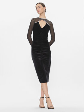 Nissa Nissa Kokteilikleit RS14361 Must Slim Fit