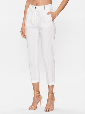 Fabiana Filippi Fabiana Filippi Bavlnené nohavice PAD273W404 Biela Regular Fit