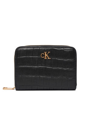Calvin Klein Calvin Klein Maža Moteriška Piniginė Ck Croc Medium Flap Zip Around LV04F1095G Juoda