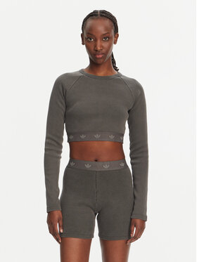 adidas adidas Блуза Ribbed JD0014 Черен Slim Fit