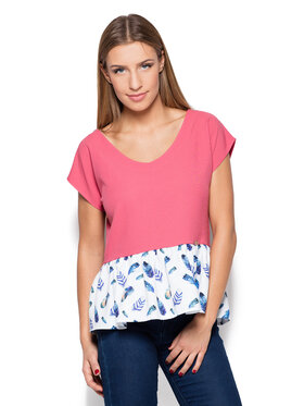 Lenitif Lenitif Bluzka K431 Różowy Regular Fit