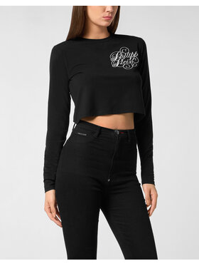 PHILIPP PLEIN PHILIPP PLEIN Bluzka 27359 Czarny Regular Fit