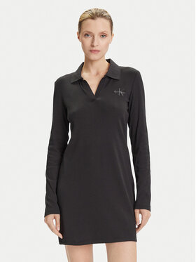 Calvin Klein Jeans Calvin Klein Jeans Ежедневна рокля Monologo LV047D214G Черен Slim Fit