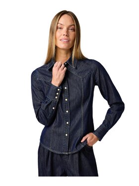 Wrangler Wrangler Koszula jeansowa 112362846 Granatowy Slim Fit