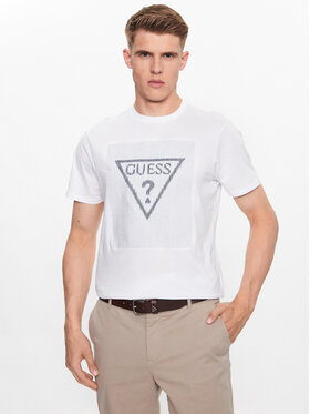 Guess Guess T-krekls M3YI91 K9RM1 Balts Slim Fit