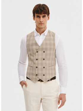 Pako Lorente Pako Lorente Kamizelka P25SF-8X-007 Beżowy Slim Fit