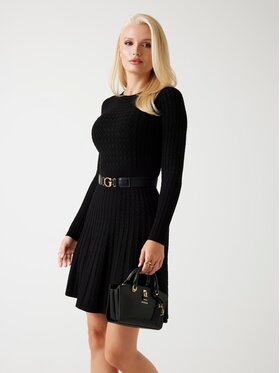 Guess Guess Трикотажна сукня W5BK68 Z2YJ2 Чорний Slim Fit