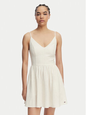 Tommy Jeans Tommy Jeans Ljetna haljina Skater DW0DW22345 Svijetlo bež Slim Fit