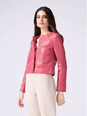 Oltre Oltre Giacca in similpelle R355R102172N006 Rosso Cropp Fit