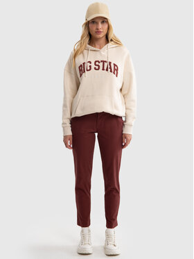BIG STAR BIG STAR Chinosy DANAI Bordowy Slim Fit
