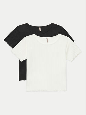 Kids ONLY Kids ONLY 2 marškinėlių komplektas Nella 15350065 Juoda Slim Fit