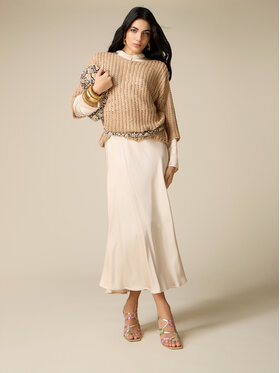 Oltre Oltre Spódnica maxi 1065J000292N002 Biały A-Line Fit