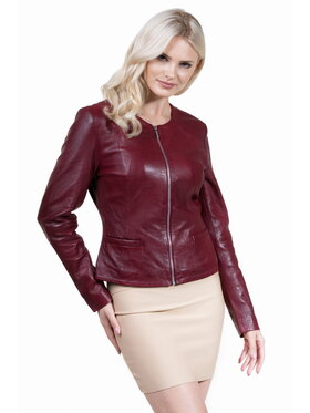 David Ryan David Ryan Kurtka skórzana COCO Bordowy Regular Fit