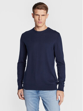 Wrangler Wrangler Sweter Crewneck W8A02P114 112132345 Granatowy Regular Fit