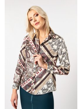 QUIOSQUE QUIOSQUE Bluzka PATCHY SHIRT Szary Regular Fit