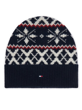 Tommy Hilfiger Tommy Hilfiger Kapa Th Flag Fairisle AM0AM14860 Mornarsko modra