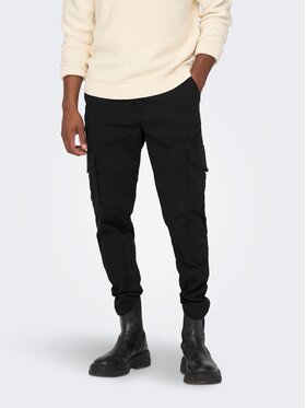 Only & Sons Only & Sons Szövet nadrág 22025431 Fekete Tapered Fit