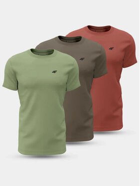 4F 4F Komplet t-shirtów 4FWSS24 TTSHM1896 91S MULTIKOLOR 1 3pak 3XL Kolorowy Regular Fit