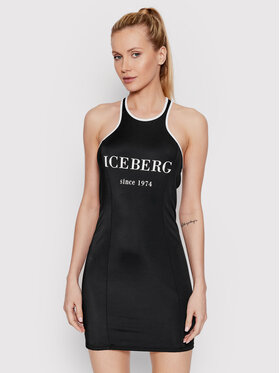 Iceberg Iceberg Ljetna haljina ICE2WCU03 Crna Slim Fit