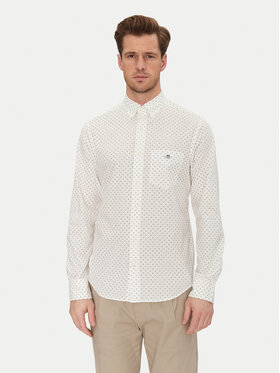 Gant Gant Риза 3250056 Бял Regular Fit