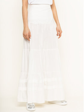 Manila Grace Manila Grace Trapezno krilo Gonna Lunga N139CU Bela Regular Fit