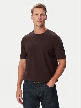 BOSS BOSS T-Shirt 50473278 Brązowy ciemny Regular Fit