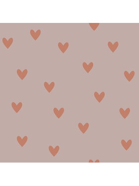Dekornik Dekornik Tapeta SIMPLE hearts pink and red brick Miedziany