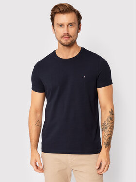 Tommy Hilfiger Tommy Hilfiger Majica Core Stretch MW0MW27539 Mornarsko modra Slim Fit